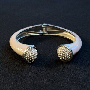 Lavender Hinge Cuff Bracelet Imitation Pave Diamonds 7”